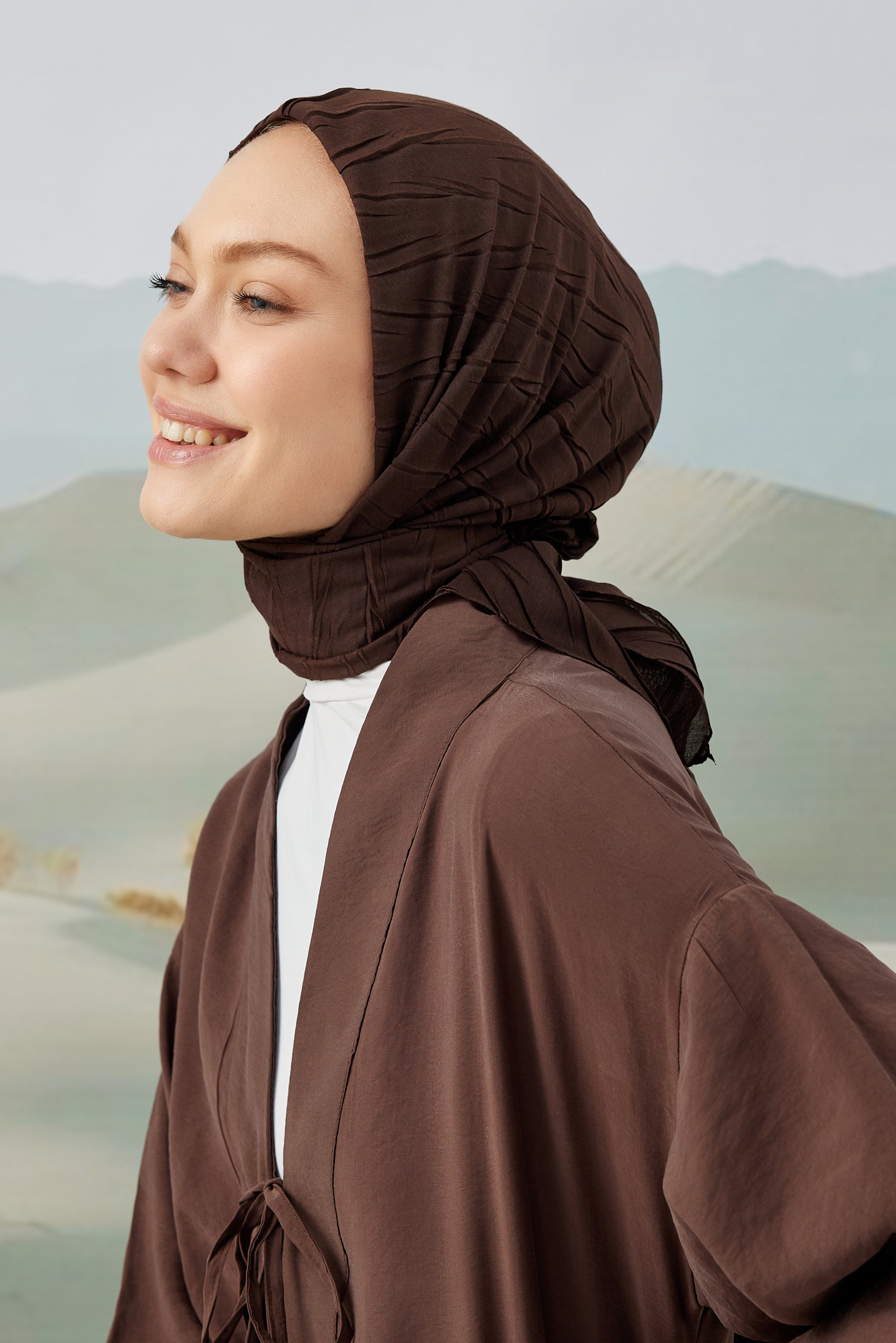 Bambu Piliseli Eşarp Acı Kahve