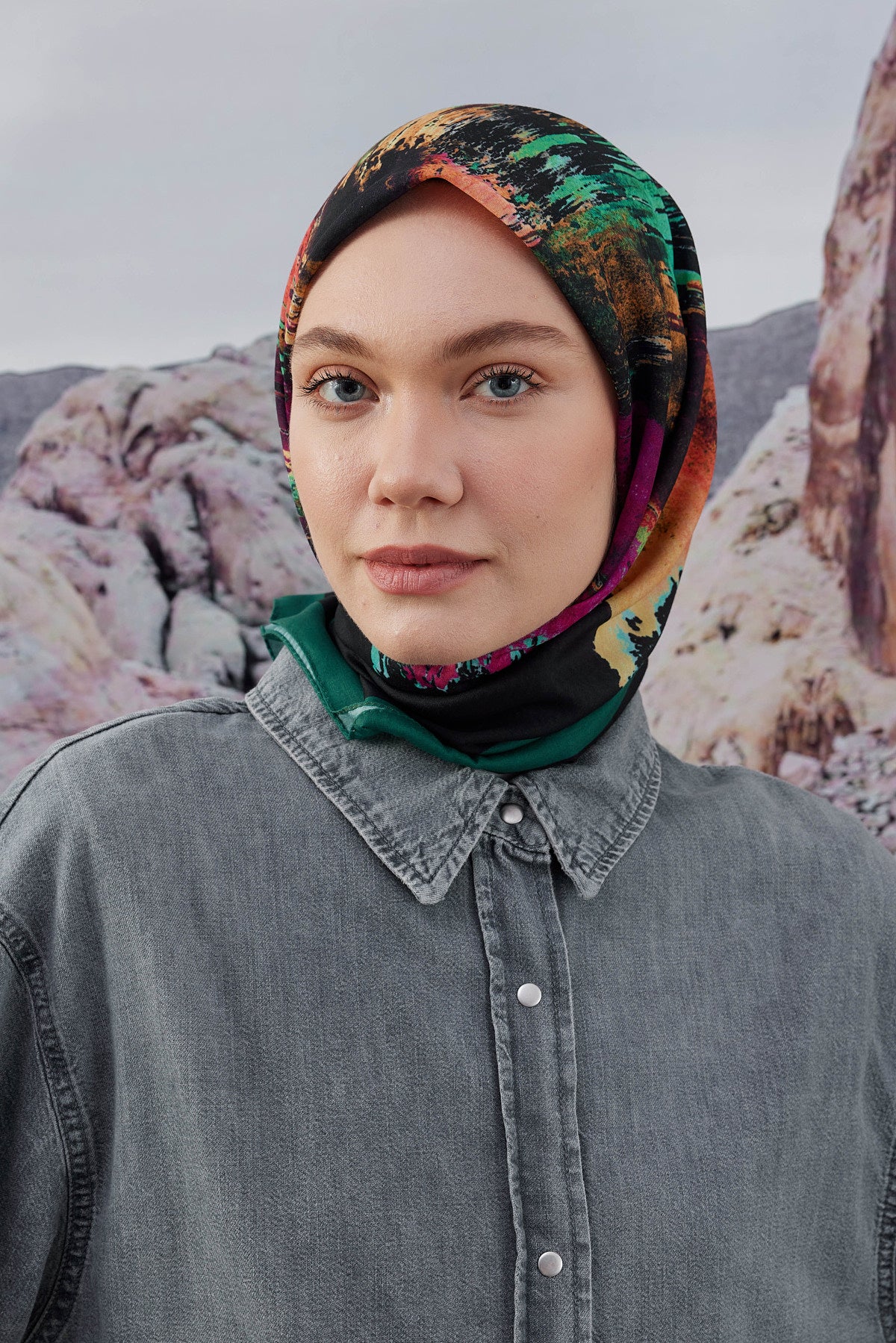 Desenli Soft Pamuk Eşarp Colors