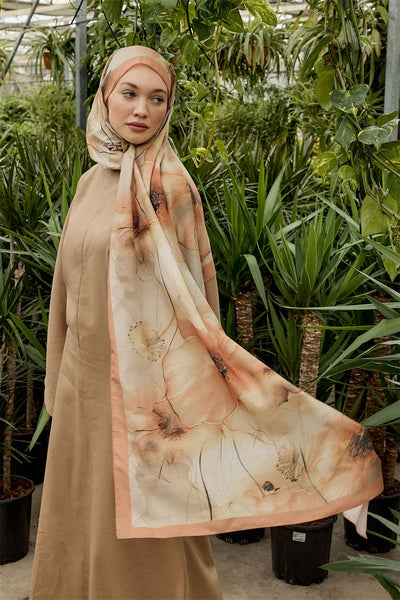 Garden Bloom Desen Şal Turuncu